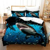 Shark Duvet Cover Set Types Of Sharks Pattern Duvet Cover Set Bedclothes Pillowcase Double Queen King Size Polyester Bedding Set 70x133cm 2pcs