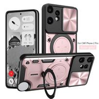Protective Cover For Nothing CMF Phone 2 Pro Case With Ring Stand Holder Lens Protection Fundas Coque Capa Nothing CMF Phone 2 Pro rožinio aukso spalvos