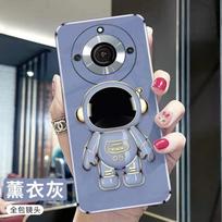 Luxury Astronaut Stylish Cute Case For Realme 13 4G 12X Funda 3D Kickstand Shell Cover Bumper For OPPO Realme 12 Plus 11Pro Plus Realme 12 5G pilka spalva
