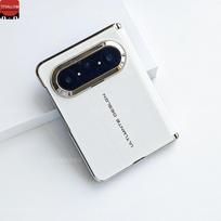 For Huawei Pura X Max Case Luxury Matte PU Stripe Leather Phone Cover Equipped With Central Hinge Protection Shell Non-Slip Huawei Pura X Max balta