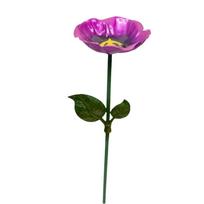 Multi-Function Insect Bird Bath Iron Ornamental Horticulture Garden Birdbath Flower Shape Flower Garden Stake Outdoor rožinė raudona spalva