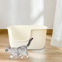 Open Top Cat Litters Box Cage Easy to Clean Kitten Potty Pan for Small and Medium Cats Small Animals Kitten Indoor Cats Hamsters balta