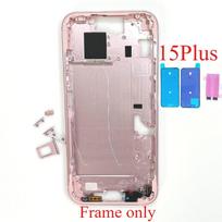 For iPhone 15 Plus Middle Frame Bezel Housing Side Button Chassis Repair Replacement Parts SIM mėlyna