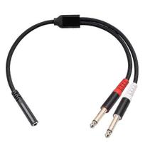3.5mm Female to 6.35mm 1/4 inch TS Male Jack Audio Adapter Cable 0.3m Length 25-26s