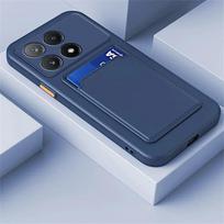 For Xiaomi Mi 15T Pro 15 T 15tPro Mi15T 5G Card Slot Wallet Silicone Case Candy Color Shockproof Matte Protection Soft TPU Cover For Xiaomi 15T tamsiai mėlyna spalva