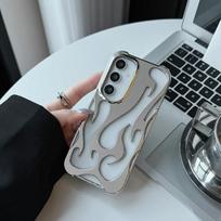 for Samsung Galaxy S26 S25 S24 S23 S22 Ultra A55 A54 A16 A15 A14 A06 5G Case 3D Flame Pattern Hollow Protective Slim Back Cover For Samsung S26 sidabras