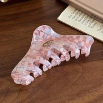Butterfly Checkered Hair Clip PVC Cloud Shark Clip Cute Pink Plaid Hair Claw  Daily Style 3