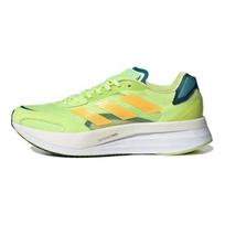 adidas Adizero Boston 10 men textile low-top carbon-plate long-distance training running shoes yellow-green GY0927 40.5