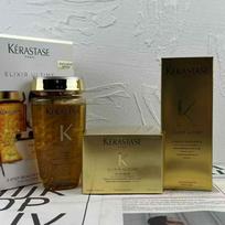 Kérastase Elixir Ultime Dovanų Rinkinys 3 dalys: Šampūnas 250ml, Plaukų kaukė 200ml, Plaukų aliejus 100ml, Maitinantis ir atstatantis plaukų priežiūros rinkinys