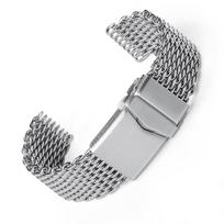 Luxury Stainless Steel Watch Bracelet 4.0 Thicken Shark Mesh Strap 18mm 20mm 22mm for Seiko Solid Adjustable Buckle Watch Band 20mm&XS sidabras