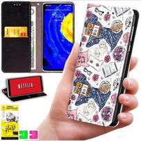 Etui Typu Portfel Do Motorola Moto G06 / G06 Power - Pokrowiec Bluemoon Nadruk + Szkło 9H