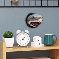Shark Wall Sculpture 12x9x9cm Resin Wall Decorative Shark Ornament Marine Animal Theme Sculpture Decoration For Hotel Office CN