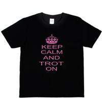 Keep Calm & Trot On Horse Riding Equesterian Funny Pony Kids T shirt Age 1-13 XL