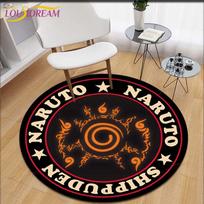 Animacinis filmas Naruto Apvalus kilimas svetainei Kilimėliai Mergaičių Kosmetikos Kilimėlis Durų kilimėlis Miegamojo Kiliminis kilimėlis Vaikams Mergaitėms 60cm brown