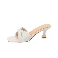 Nauji Peep Toe Flip Flop Seksualūs aukštakulniai moteriškos šlepetės moteriškos elegantiškos Gladiator Sandalias Batai Zapatillas Mujer 35 dramblio kaulas