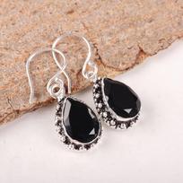 Dainty Black Onyx Gemstone 925 Sterling Silver Jewelry Partywear Earrings 1.41  EE-97-18