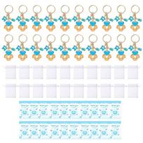 Baby Shower Keychains Bulk 20PCS Baby Shower Decorations with Organza Bag Thank You Guest Gift for Party Guest Souvenir 1 mėlyna