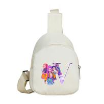 26 English Letter K-Pop Demon Hunters Printed Kawaii Chest Pack for Boy Girl Shoulder Bag Student Portable Crossbody Pouch Kid Christmas Gift