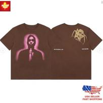 New Apparel Sp5der Worldwide Tee, Brown Graphic T-Shirt, Hip Hop Streetwear Unisex T-Shirt S