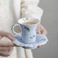 Hand Painted Daisy Japanese Style Ceramic Tea Set Cup with Saucer for Afternoon Tea Coffee Time <200ml