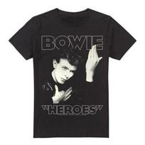 David Bowie Men's Heroes Cover T-Shirt S juoda
