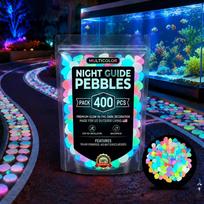 Outdoor glow-in-the-dark stones, decorative luminescent pebbles, suitable for landscaping and garden paths. (as the picture,400)