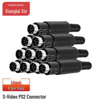 Xianglaixin PS2 Mini DIN 8-Pin Male Assembly Connector Male juoda spalva