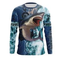 Fashion 3D Shark Print T-Shirts for Men Street Funny O-Neck Oversized T-Shirt Tops Ventilate Sports Long Sleeve Men's Clothes S