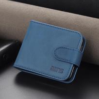 Leather Folding Flip 7 FE 6 5 4 Cases For Samsung Galaxy Z Flip5 5G Magnetic Protective Cards Solt Wallet Bag Business Cover For Galaxy Z Flip3 mėlyna