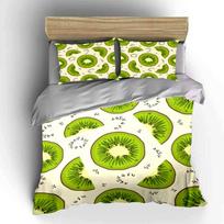 Kiwi-Themed Three-Piece Kitchen Set  Kid'S And Adults' Bedroom Decor, Exquisite Three-Piece Bedding Set Gift (as the picture,EU Twin 135X200cm&set)