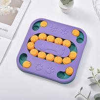1Pcs Slow Food Plate Anti-Choking Food Bowl Pet Products Dog Educational Toys Non-Slip Dog Bowl Cat Bowl Square purple