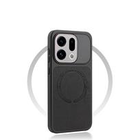 For OPPO Find X9 Pro Case Fashion Magnetic Matte PU Vegan Leather Electroplating PC Skin Feel Lightweight Hard Phone Cover OPPO Find X9 balta