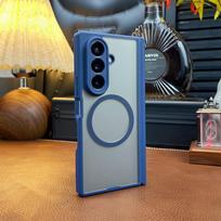 For Samsung Galaxy Z Fold 7 Case Magnetic Matte Transparent Acrylic Cover Equipped With Central Axis Hinge Protection Shell Galaxy Z Fold7 mėlyna