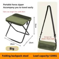 Portable Foldable Camping Stool with Carry Bag, Lightweight Metal Frame Compact Folding Chair for Fishing, Picnic, Hiking, Beach & Outdoor Travel žalia