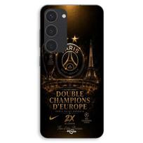 Case For Samsung Galaxy S23 Plus PSG champions league 2 stars black and gold Maniacase juoda