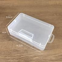 Thickened Rectangular Plastic Storage Box with Buckle - 14x8 Dustproof Tool & Stationery Organizer 14.3*8.8*4 cm