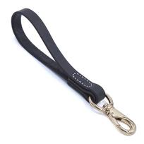 Real Leather Dog Leash 30/50cm Short Dog Leash Genuine Leather Traffic Lead for Medium Large Dogs Training and Walking 2cm Width (black,30cm x 2cm) juoda