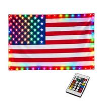 Amerikos Vėliava LED Atspari Orai Lauko su Daugiaspalviu Šviesos 3x5 Pėdų Patriotinė Vėliava LED blue