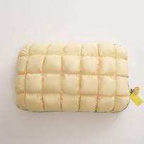 Slow Rebound Neck Protection Pineapple Pillow with PE Soft Tube and Feather Silk Filling 900g geltona