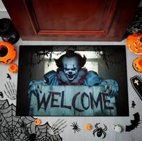 Halloween Joker Welcome Door Mat with Door Entrance Mat Living Room Bedroom Bathroom Kitchen Balcony Weird Items Decorations 30X50CM