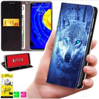 Etui Typu Portfel Do Motorola Moto G06 / G06 Power - Pokrowiec Bluemoon Nadruk + Szkło 9H