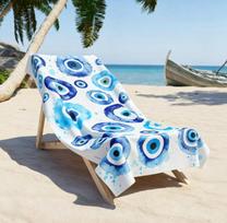 Blogos akies paplūdimio rankšluostis, mikropluošto didelis, be smėlio, greitai džiūstantis, mėlynas turkiškas Nazaro boho dizainas, minkštas, sugeriantis 50X100cm &1pc gray