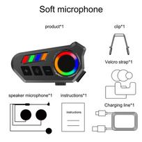 40H Ultra Long Playtime Helmet Bluetooth Headset Wireless Motorcycle Intercom  Motorcycle Riding Soft Mic