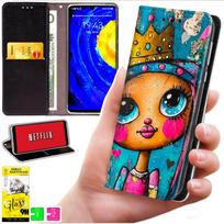Etui Typu Portfel Do Motorola Moto G06 / G06 Power - Pokrowiec Bluemoon Nadruk + Szkło 9H