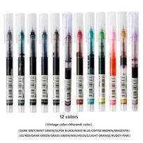 12 Color/set Student School Office Stationery Fine Nib Gel Pen Big Ink Capacity Ballpoint Pen Straight Liquid Rollerball Pen gray