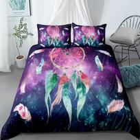 Purpurinis sapnų gaudyklės patalynės komplektas viengulis dvivietis dvigulis karališko dydžio karališko dydžio patalynės komplektas EU single(135x200cm)