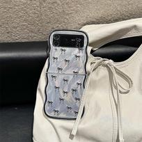 Korėjietiškas mielas kaspinėlis banguotas telefono dėklas Samsung Galaxy Z Flip 6 5 4 3 dangtelis su grandinėle silikoninis mielas dėklas Flip6 Flip5 Funda Galaxy Z Flip4
