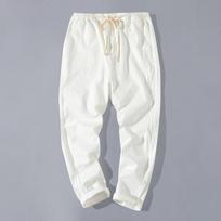 Vyriškos vasarinės medvilnės ir lino trumpos kelnės vyriškos laisvos tiesios kasdienės kelnės plonas modelis XXXXXL balta