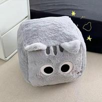 Cute square cat doll pillow plush toy cute scratching machine rag doll kitten doll 25cm（0.24kg） pilka spalva