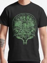 Men's Classic Cthulhu God Art T-Shirt 100% Cotton Black Green Variant Design Casual Fit Round Neck Comfort T-Shirt Stylish S